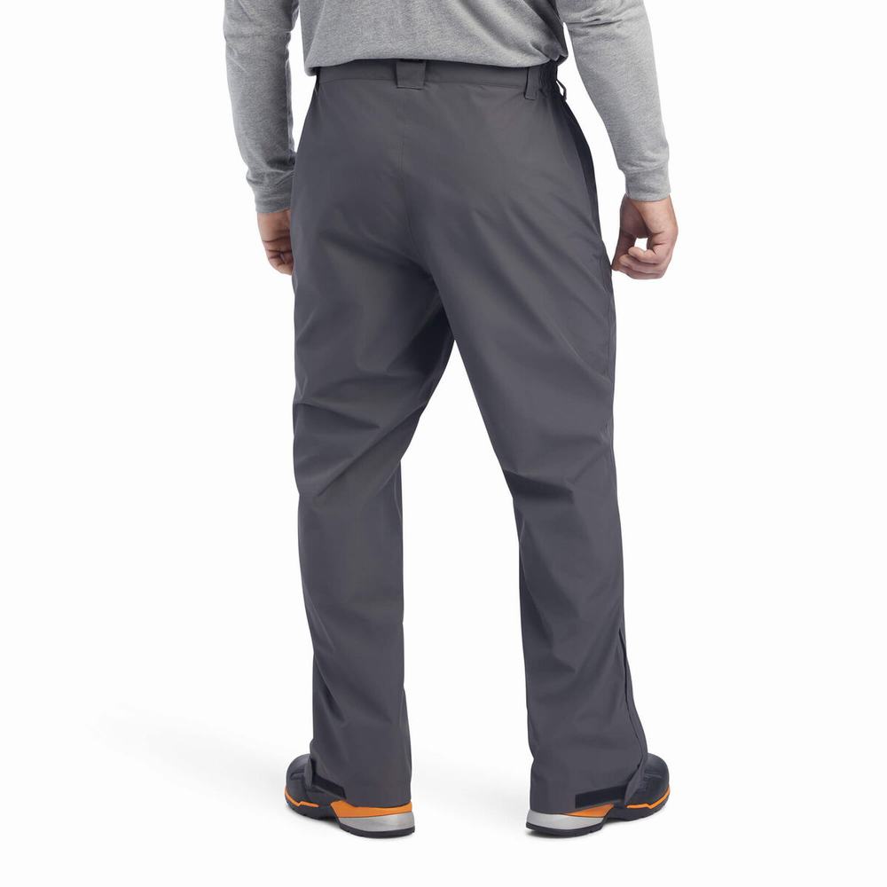 Grey Men's Ariat Rebar Stormshell Waterproof Pants | 1894-KDNHB