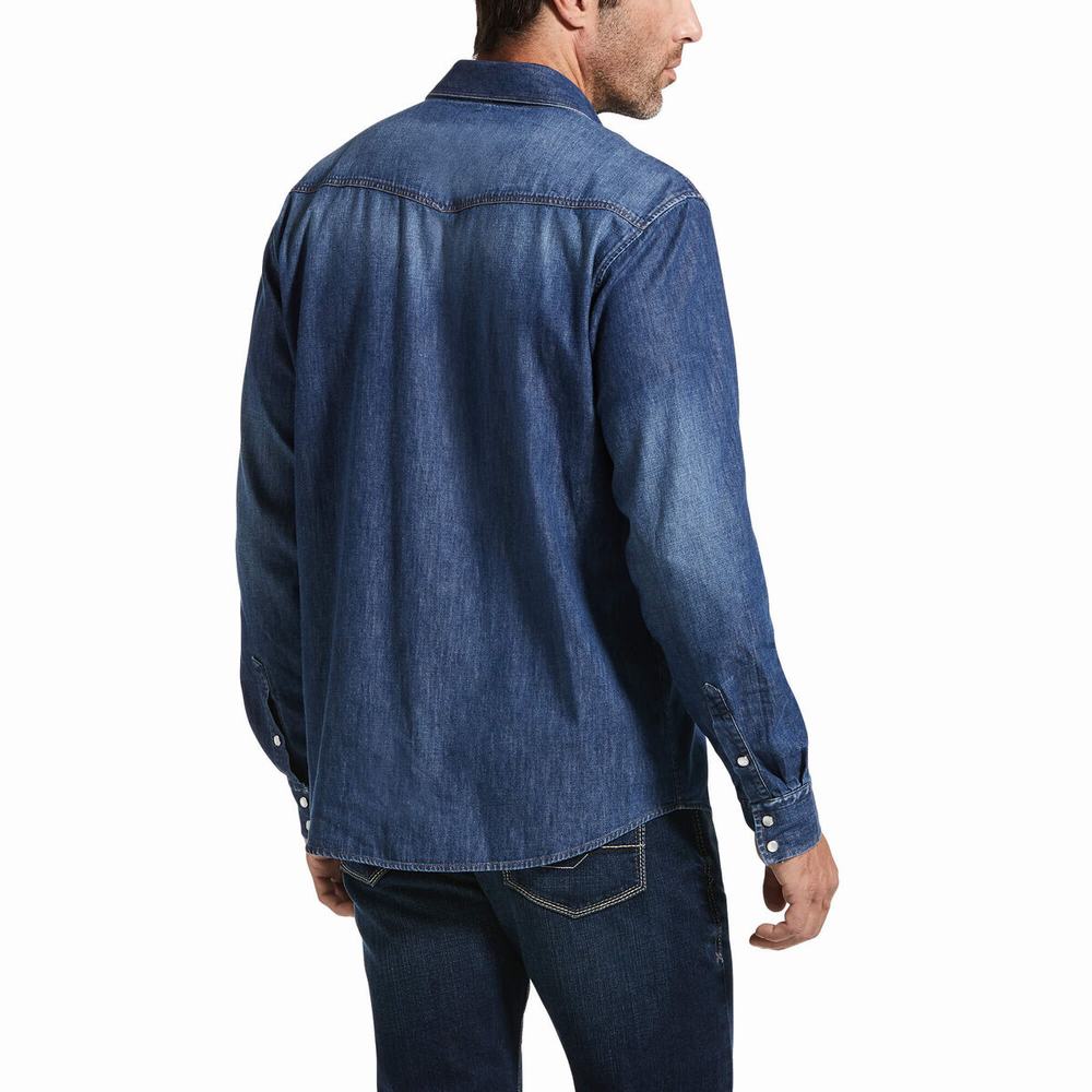 Grey Men's Ariat Retro Fit Shirts | 0175-CIERS