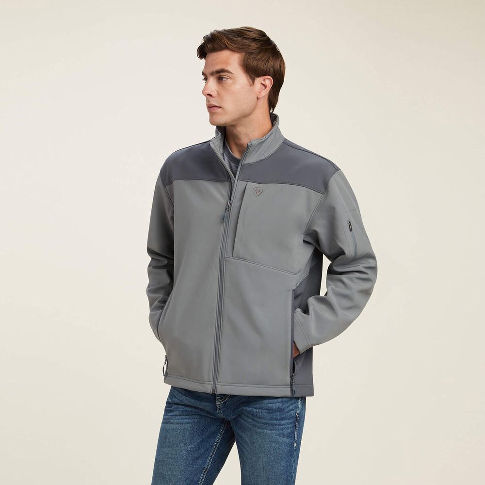 Grey Men\'s Ariat Vernon 2.0 Softshell Jackets | 4637-CYPKS