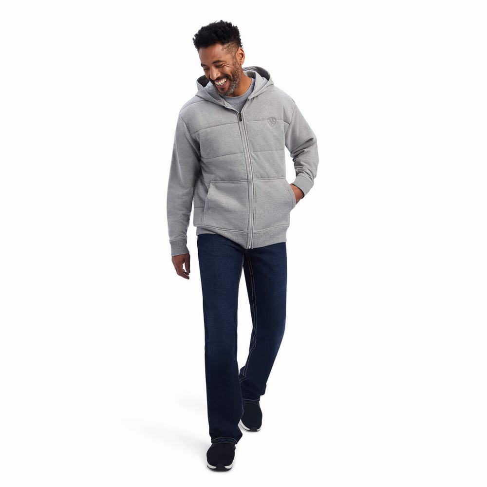 Grey Men's Ariat Zephyr Hybrid Jackets | 0479-OBNQM