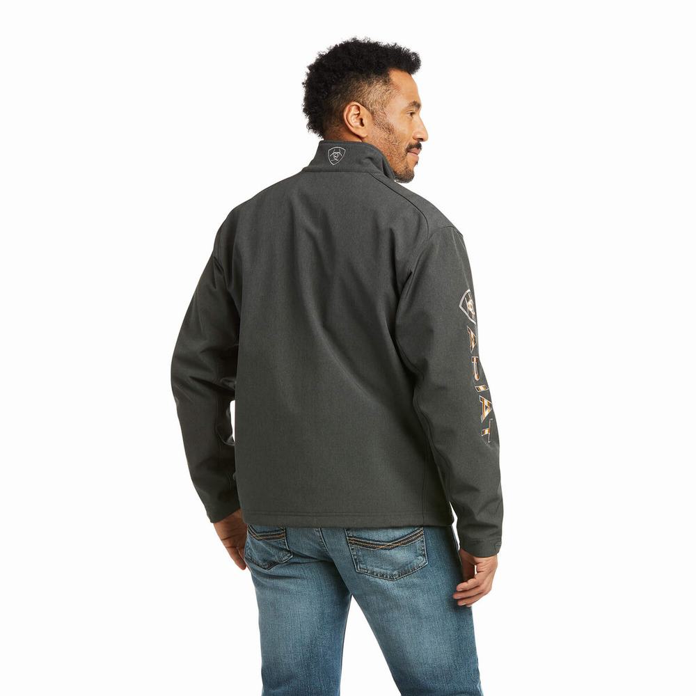 Grey Stripes Men's Ariat Pendleton Logo 2.0 Softshell Jackets | 2154-TZSXH