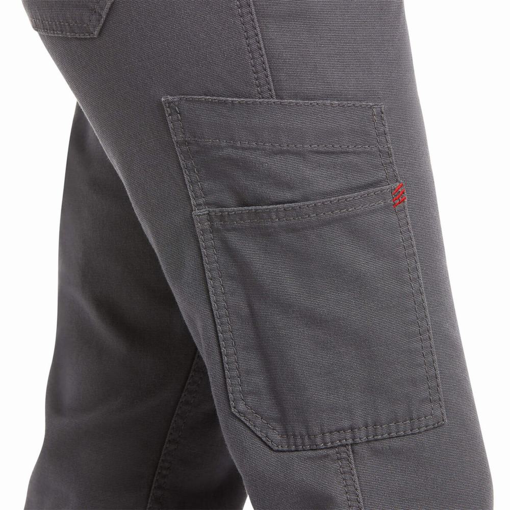 Grey Women's Ariat FR Stretch DuraLight Canvas Shorts | 9125-KDCQL