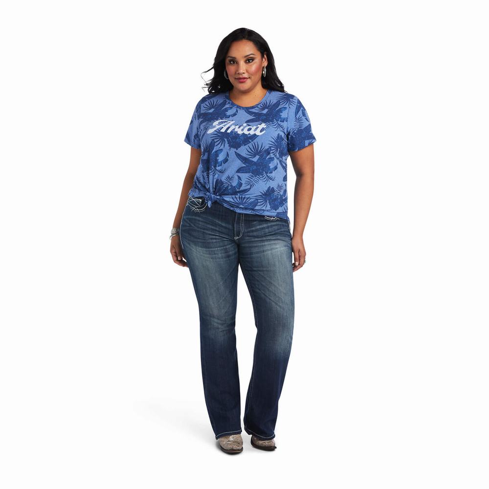 Grey Women's Ariat REAL Island Tops | 2103-MAVOU