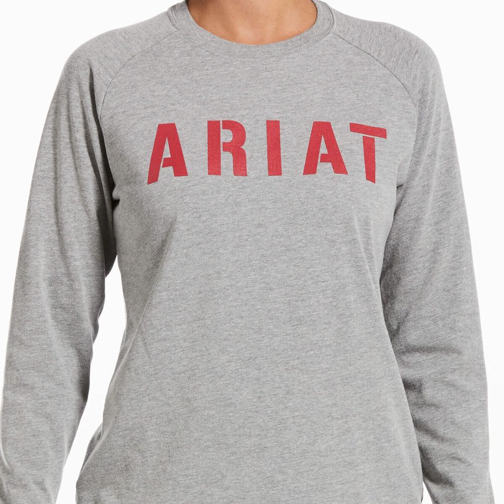 Grey Women's Ariat Rebar CottonStrong Block T Shirts | 4319-SYMBJ