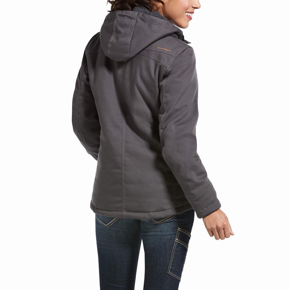 Grey Women's Ariat Rebar DuraCanvas Insulated Jackets | 2015-ZTMDC