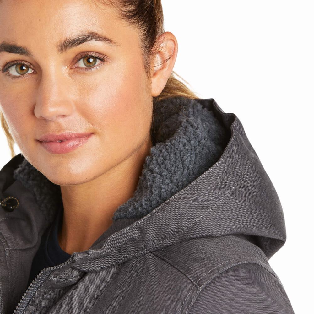 Grey Women's Ariat Rebar DuraCanvas Insulated Jackets | 2015-ZTMDC