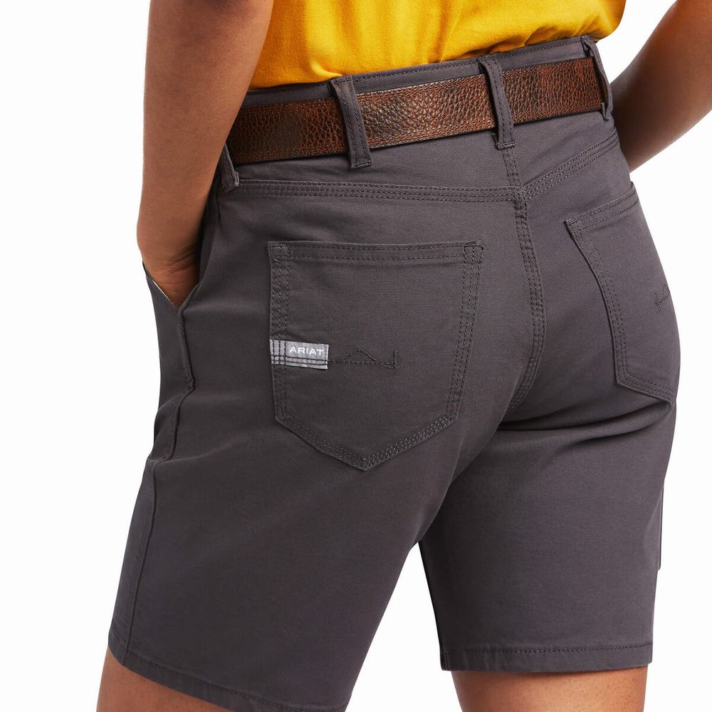 Grey Women's Ariat Rebar DuraStretch Made Tough Pants | 4156-ZDLYP