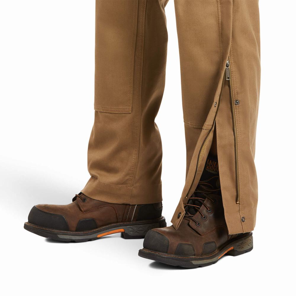 Khaki Men's Ariat Rebar Duracanvas Unlined Pants | 2587-AVIEN