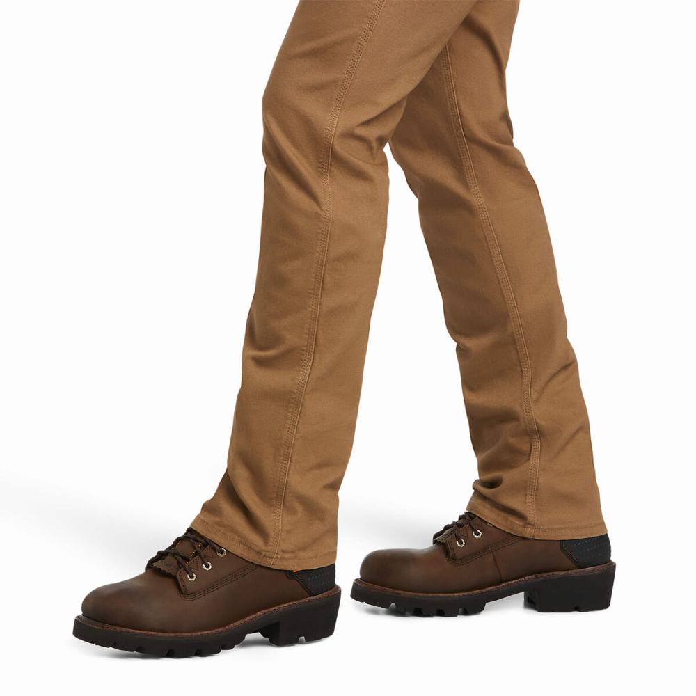 Khaki Men's Ariat Rebar M7 DuraStretch Made Tough Pants | 2039-GQFJO