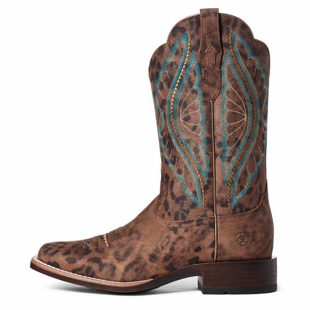 Leopard Women's Ariat PrimeTime Western Boots | 5209-ARHQI