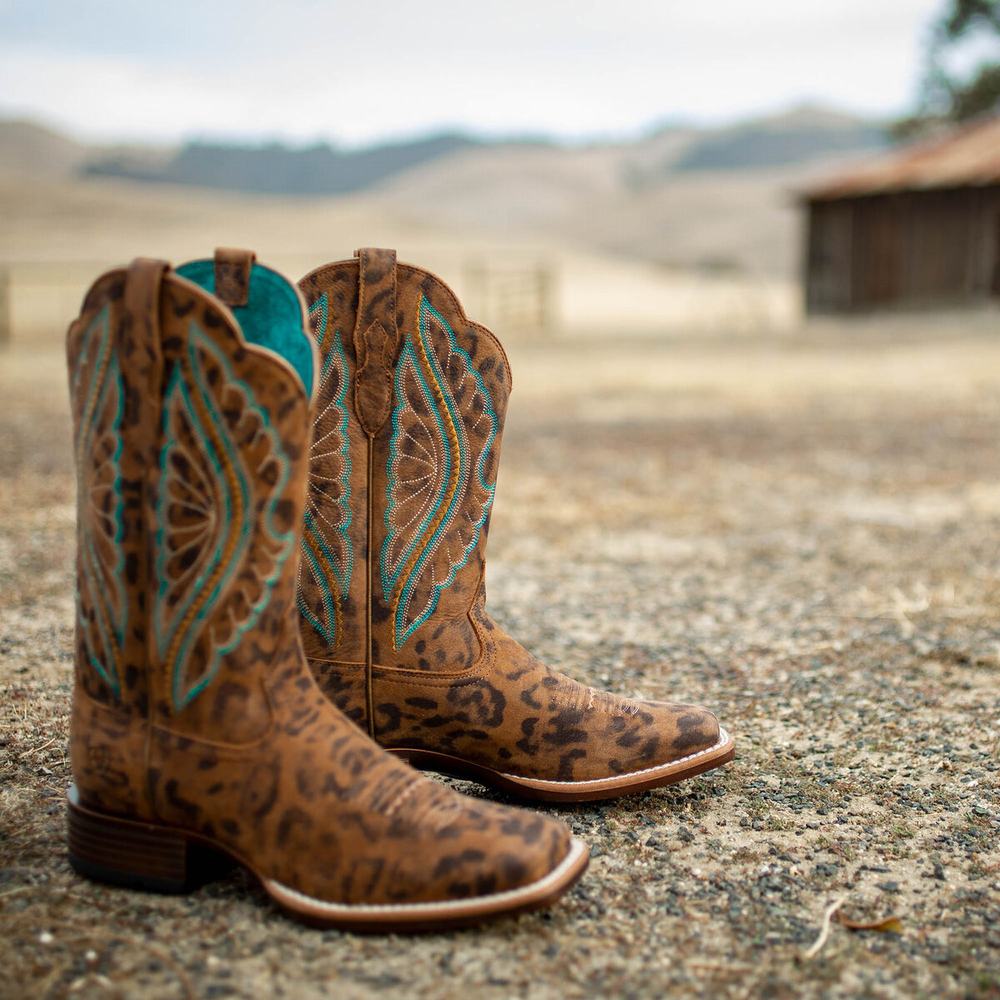 Leopard Women's Ariat PrimeTime Western Boots | 5209-ARHQI