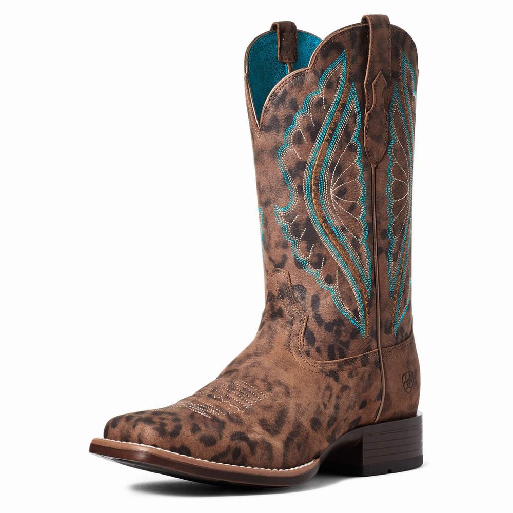 Leopard Women\'s Ariat PrimeTime Western Boots | 5209-ARHQI