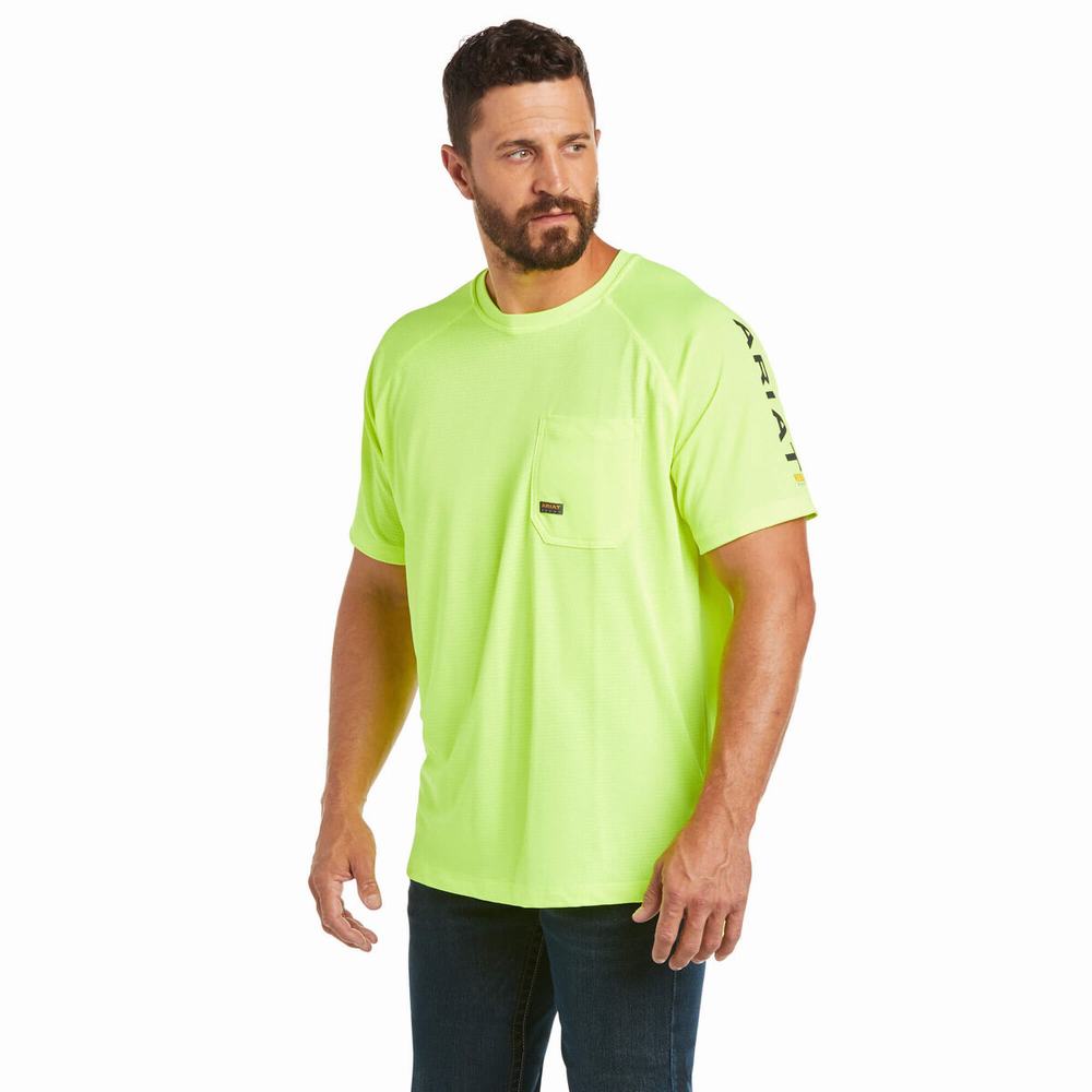 Light Green Men\'s Ariat Rebar Heat Fighter Short Sleeve | 0763-EXSVF