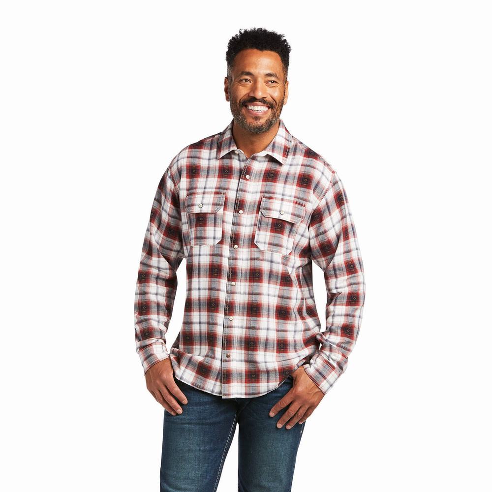 Light Yellow Men\'s Ariat Hayne Retro Fit Shirts | 7934-KZABS