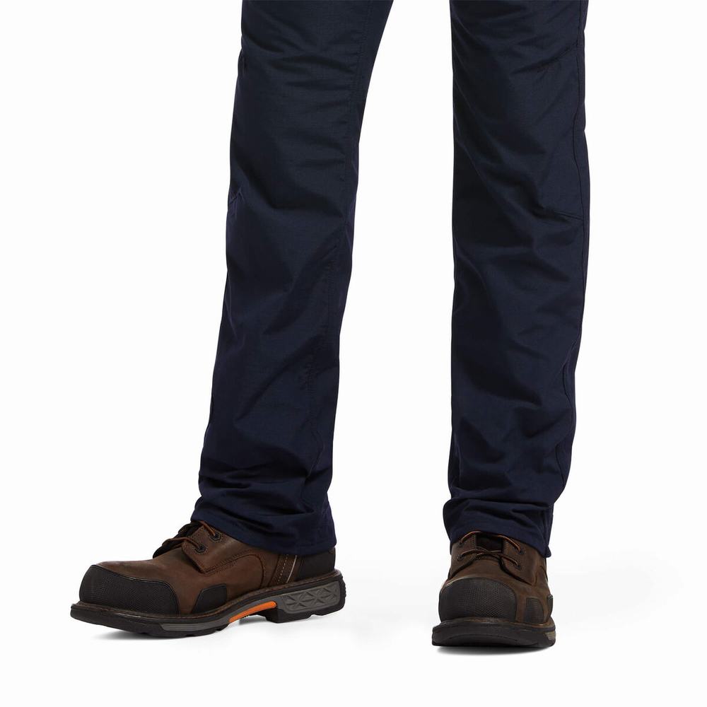 Navy Men's Ariat FR M5 DuraLight Ripstop Pants | 4590-JNYDW