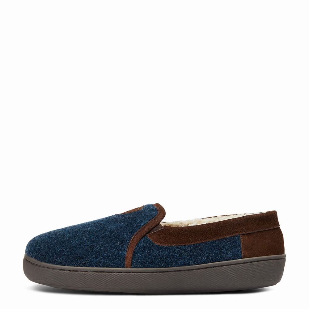 Navy Men's Ariat Lincoln Slippers | 0198-SDKJT