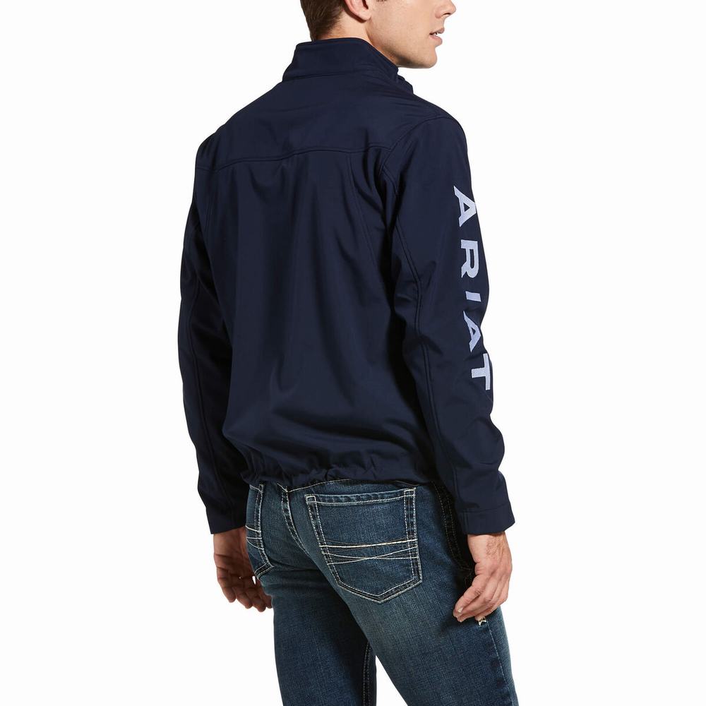 Navy Men's Ariat New Team Softshell English Riding | 4210-ZGQSL