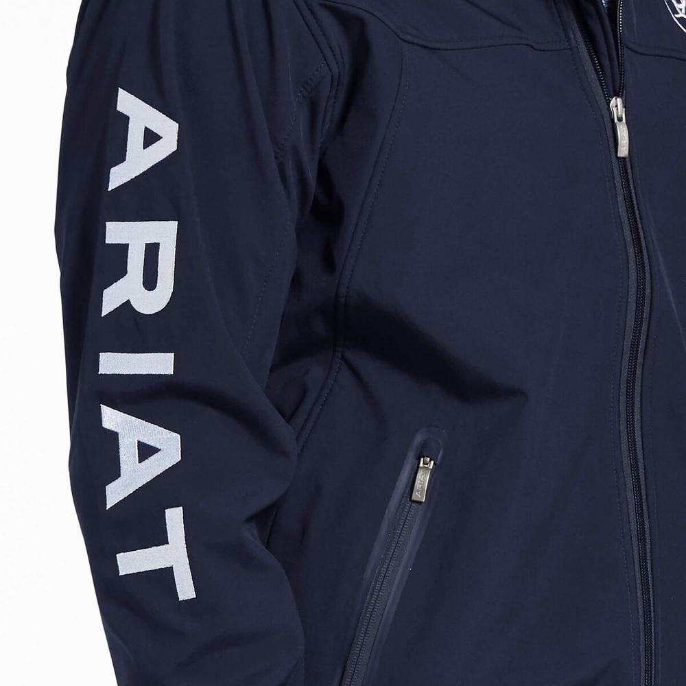 Navy Men's Ariat New Team Softshell English Riding | 4210-ZGQSL