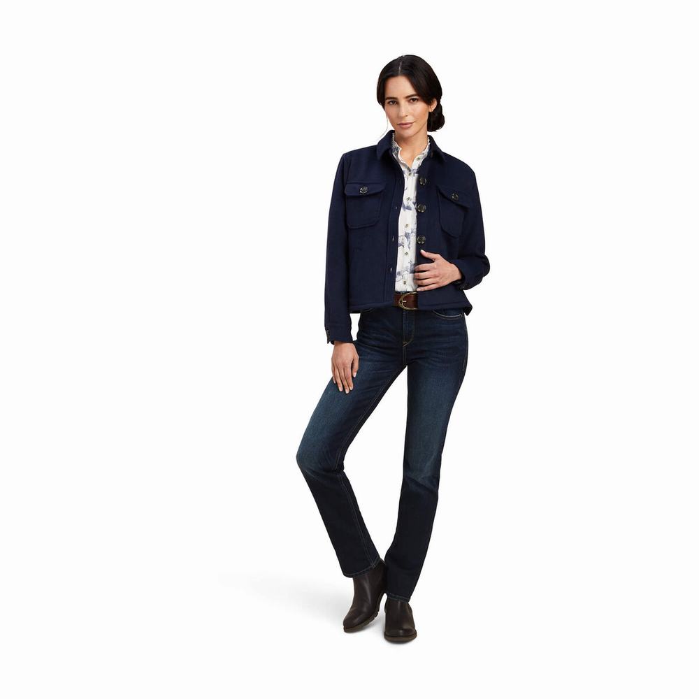 Navy Women's Ariat Ashford Jackets | 5029-NPFOZ