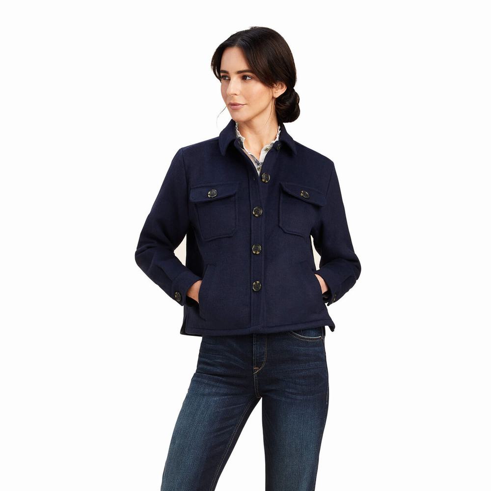 Navy Women\'s Ariat Ashford Jackets | 5029-NPFOZ