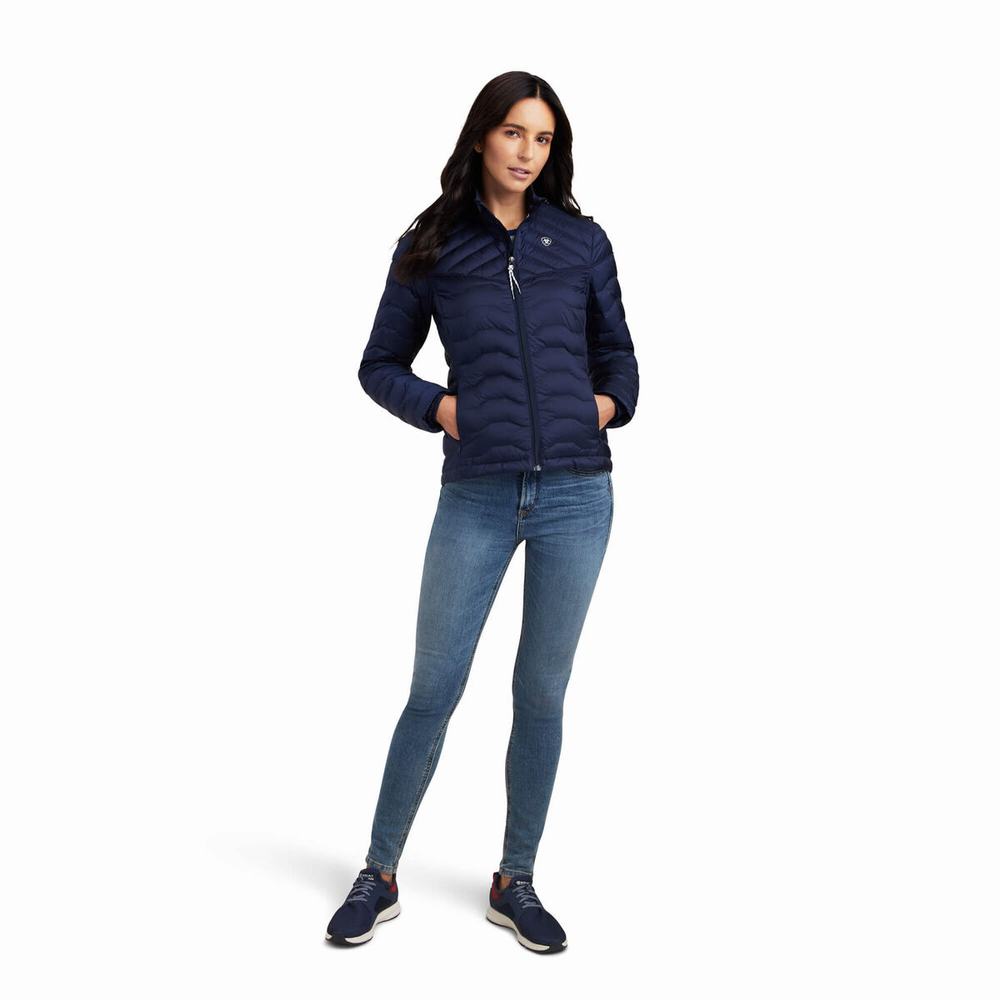 Navy Women's Ariat Ideal Jackets | 2763-XMPWK