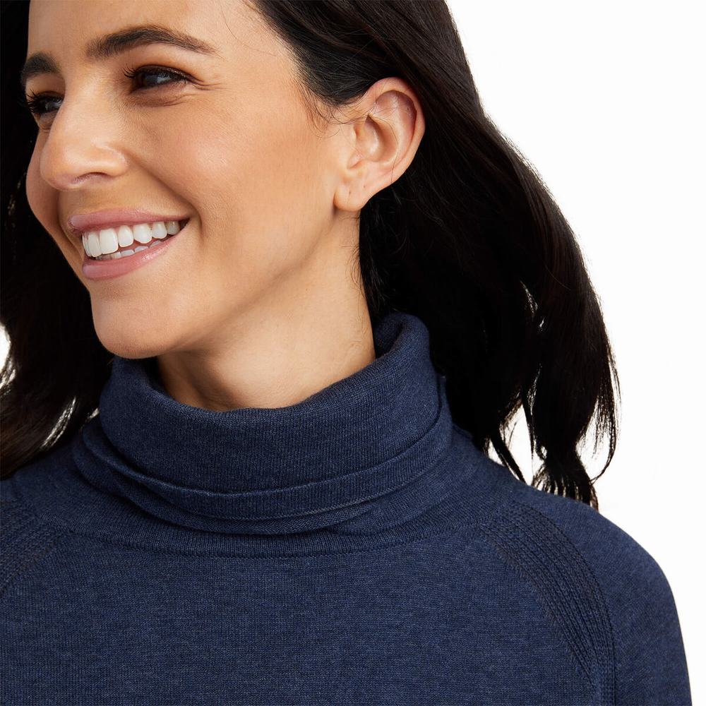 Navy Women's Ariat Lexi Sweaters | 6139-QIUSD