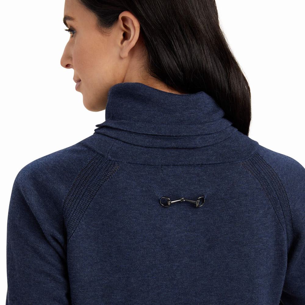 Navy Women's Ariat Lexi Sweaters | 6139-QIUSD