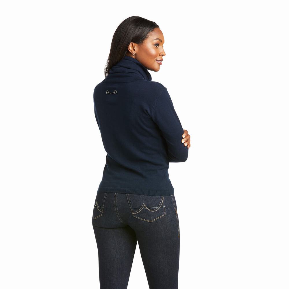 Navy Women's Ariat Lexi Sweaters | 6293-TCNZV