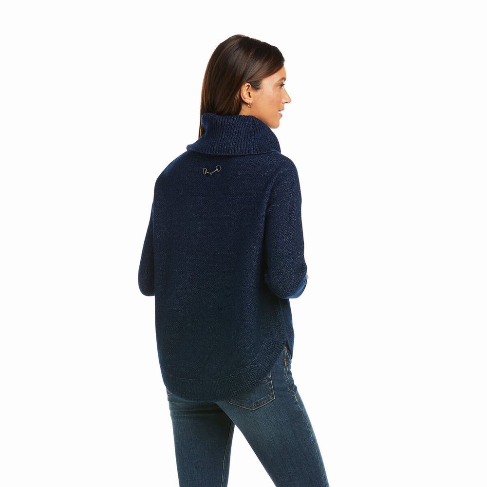 Navy Women's Ariat Montara Sweaters | 5341-DCWMR