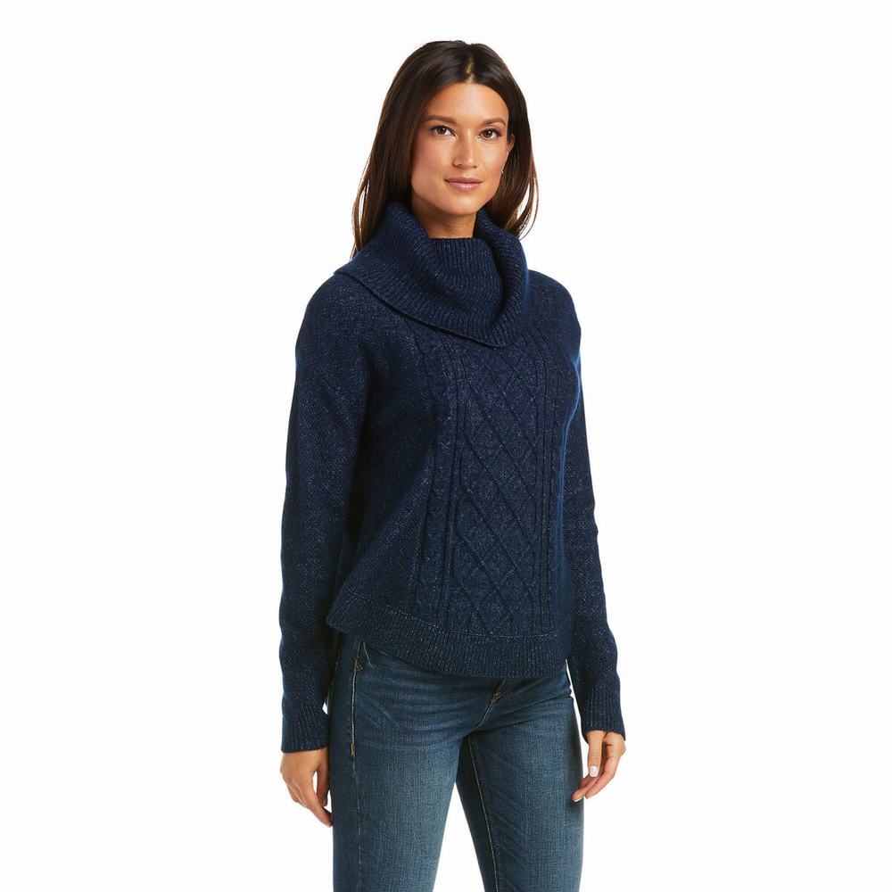 Navy Women\'s Ariat Montara Sweaters | 5341-DCWMR