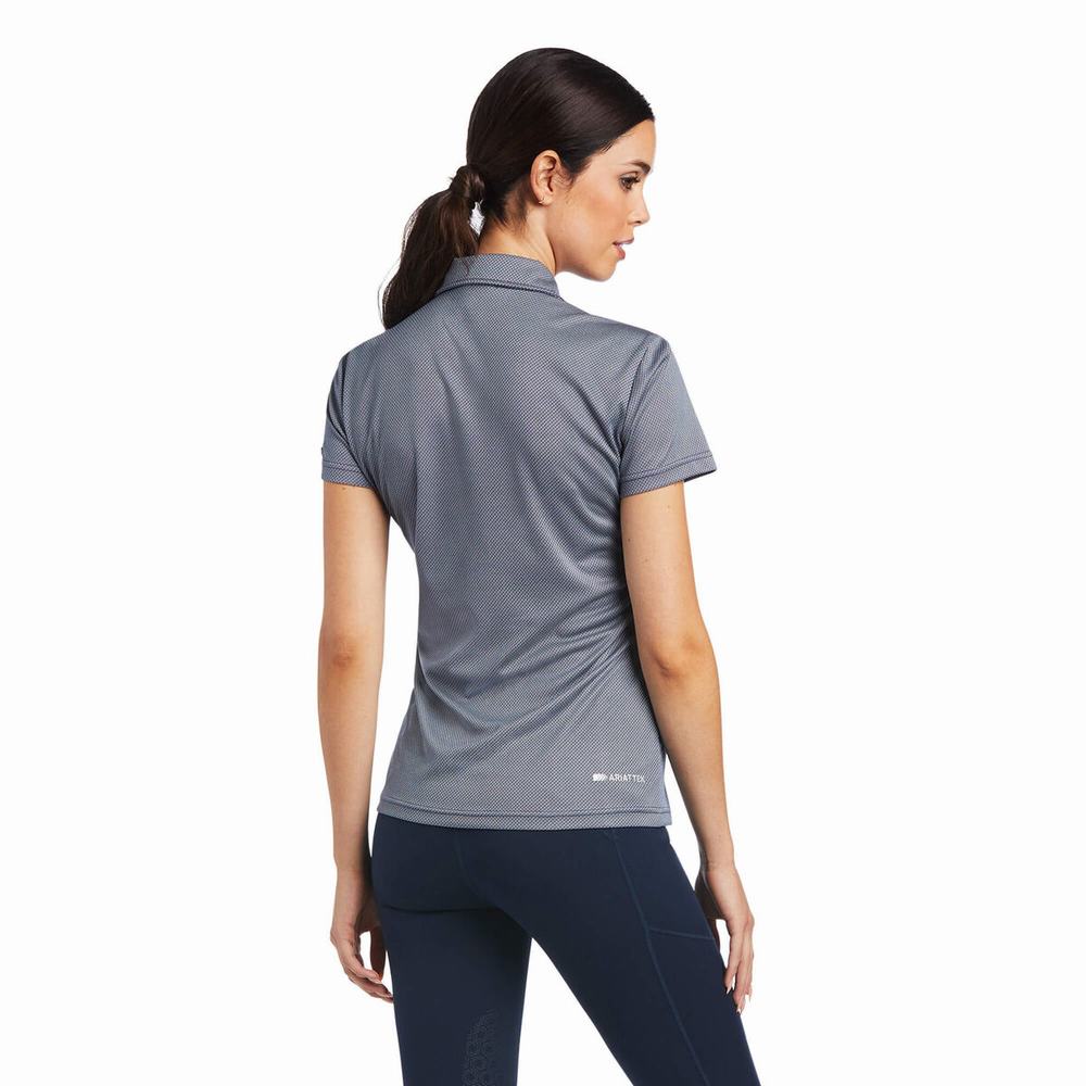 Navy Women's Ariat Talent Tops | 1354-QUXYH