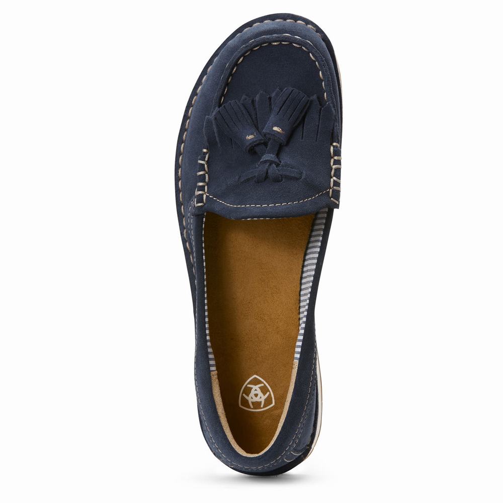 Navy Women's Ariat Tassel Cruiser Sneakers | 9806-QWTYO