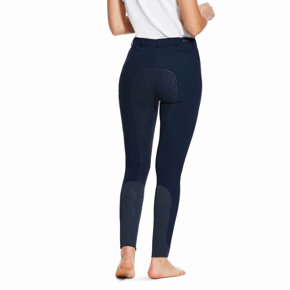 Navy Women's Ariat Triton Grip Full Seat Breech Pants | 9806-CUEWP