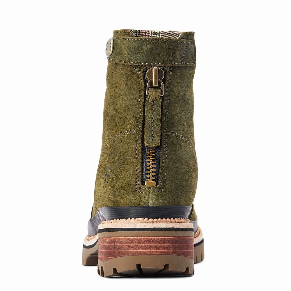 Olive Women's Ariat Leighton Waterproof Waterproof Boots | 0261-KFAVC