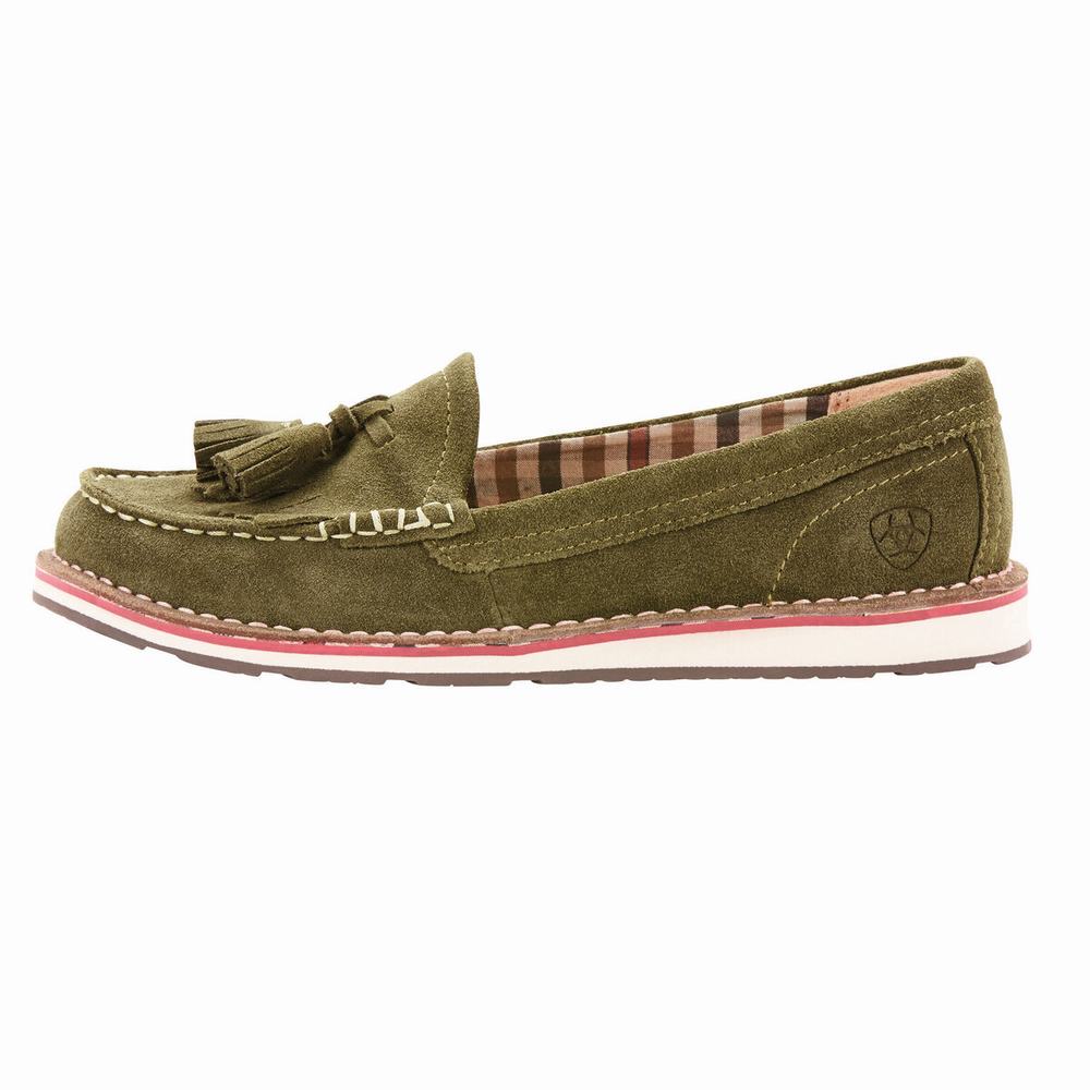 Olive Women's Ariat Tassel Cruiser Sneakers | 6481-FIMPJ