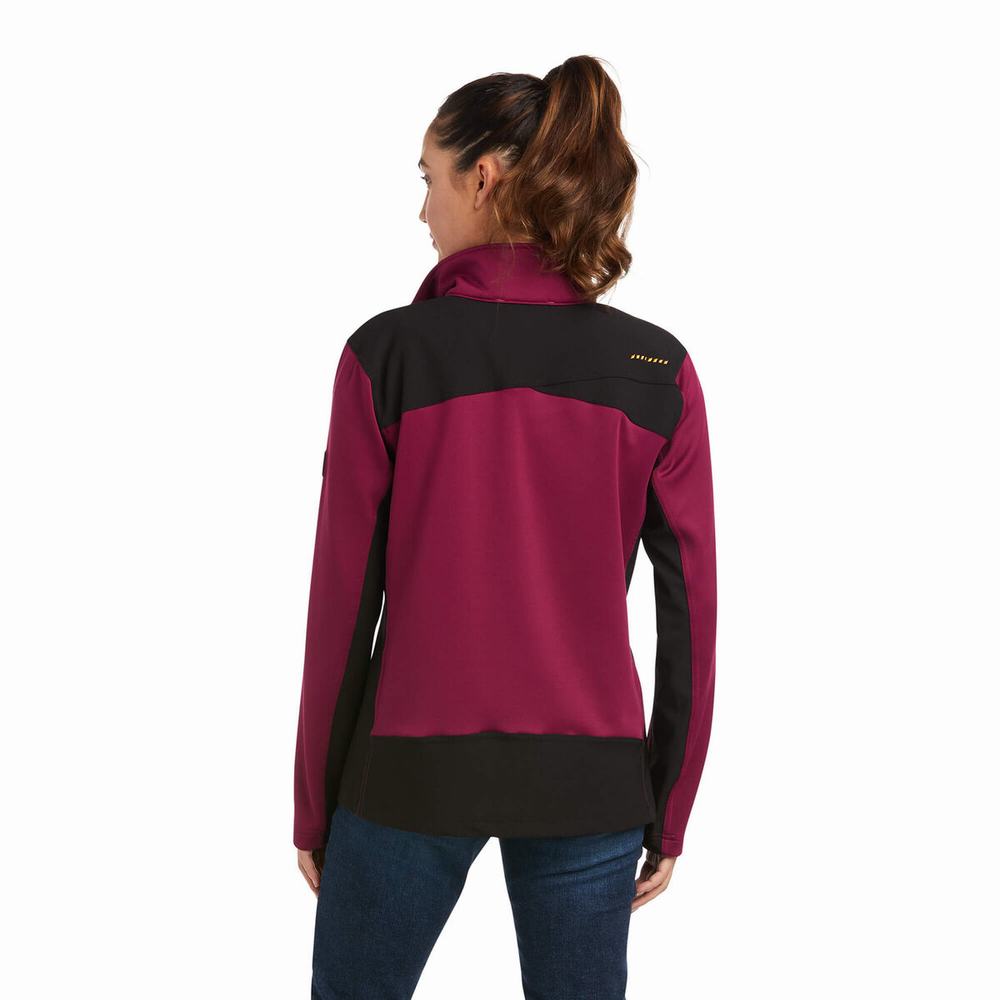 Purple Women's Ariat Rebar Dri-Tech DuraStretch Fleece Hybrid Jackets | 3126-HFLPC