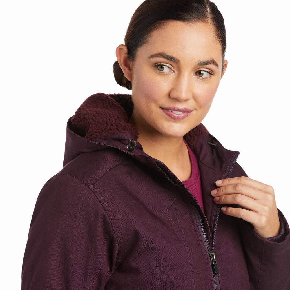 Purple Women's Ariat Rebar DuraCanvas Insulated Jackets | 1948-ICYXA