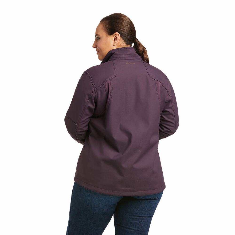 Purple Women's Ariat Rebar Stretch Canvas Softshell Jackets | 3915-IMNBH