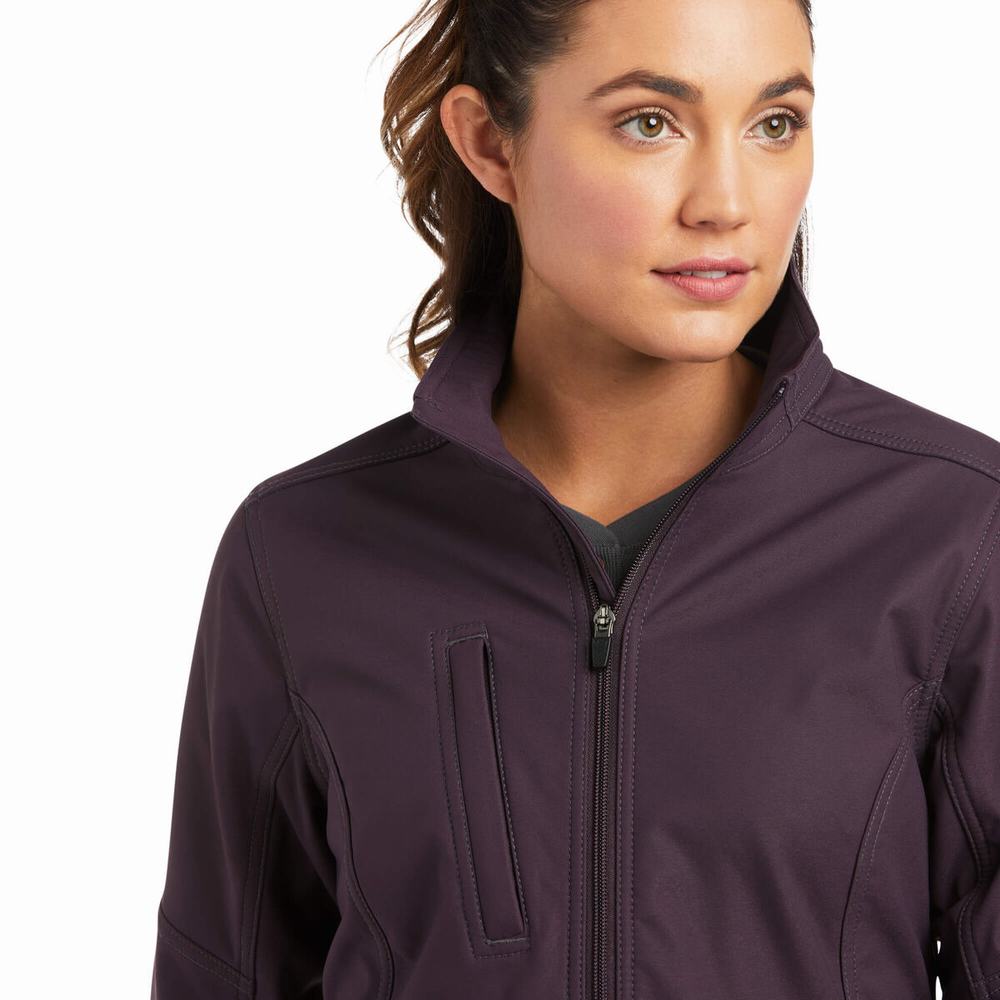 Purple Women's Ariat Rebar Stretch Canvas Softshell Jackets | 3915-IMNBH