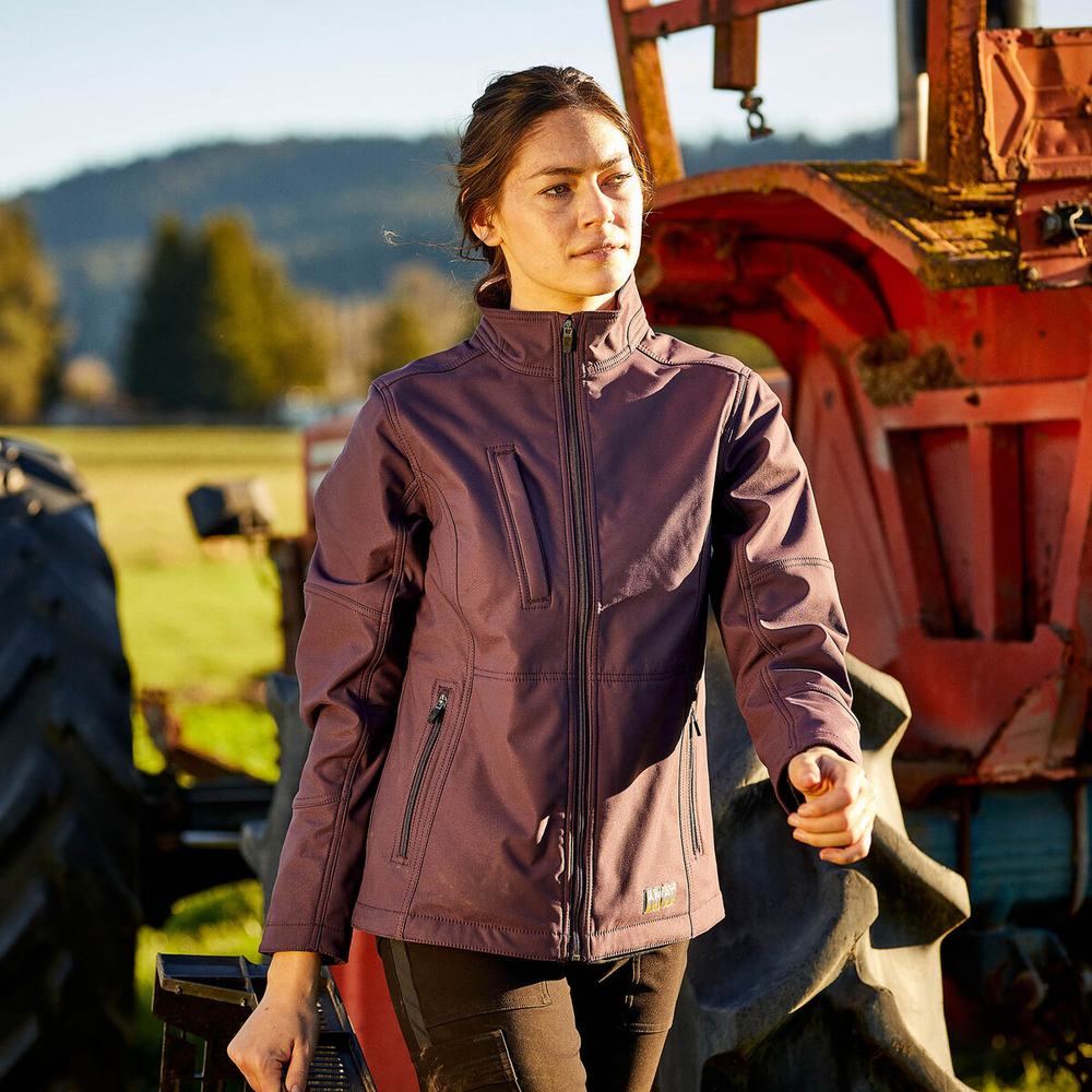 Purple Women's Ariat Rebar Stretch Canvas Softshell Jackets | 3915-IMNBH