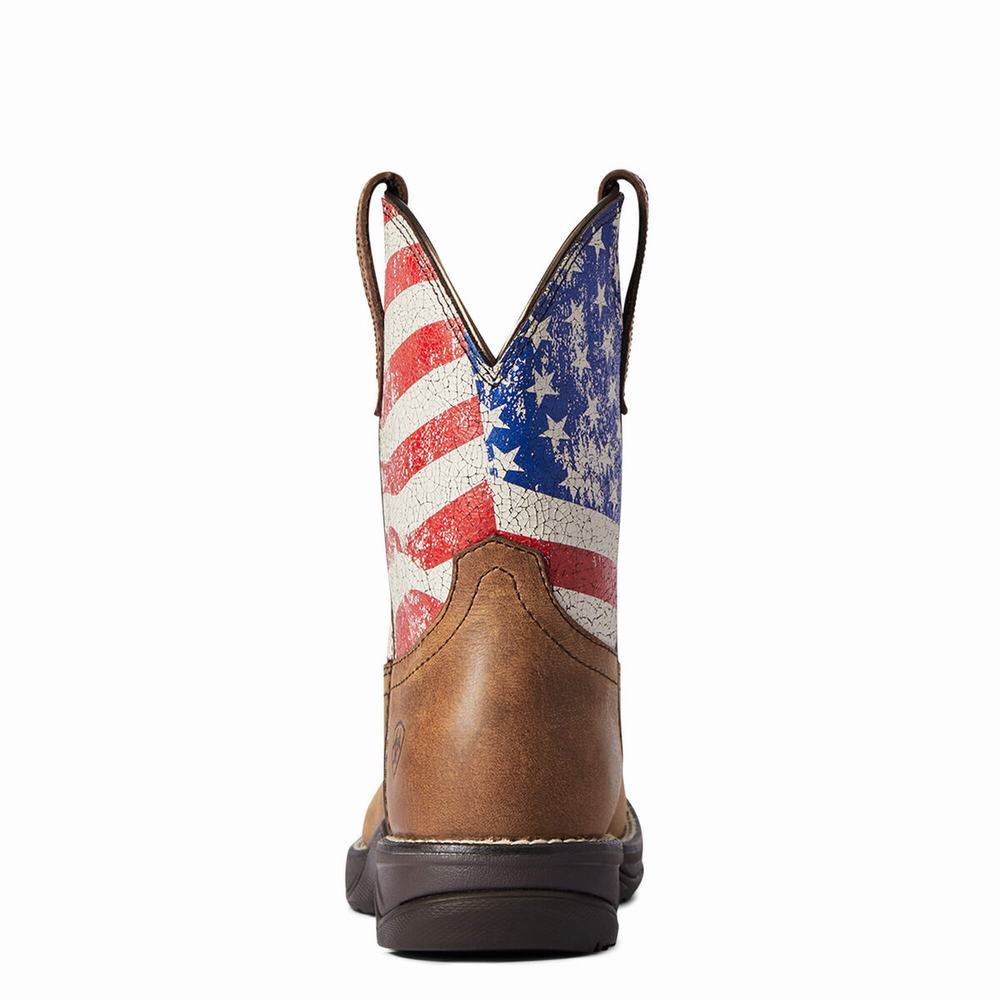 Red Brown Women's Ariat Anthem Patriot Western Boots | 6913-TYDXM