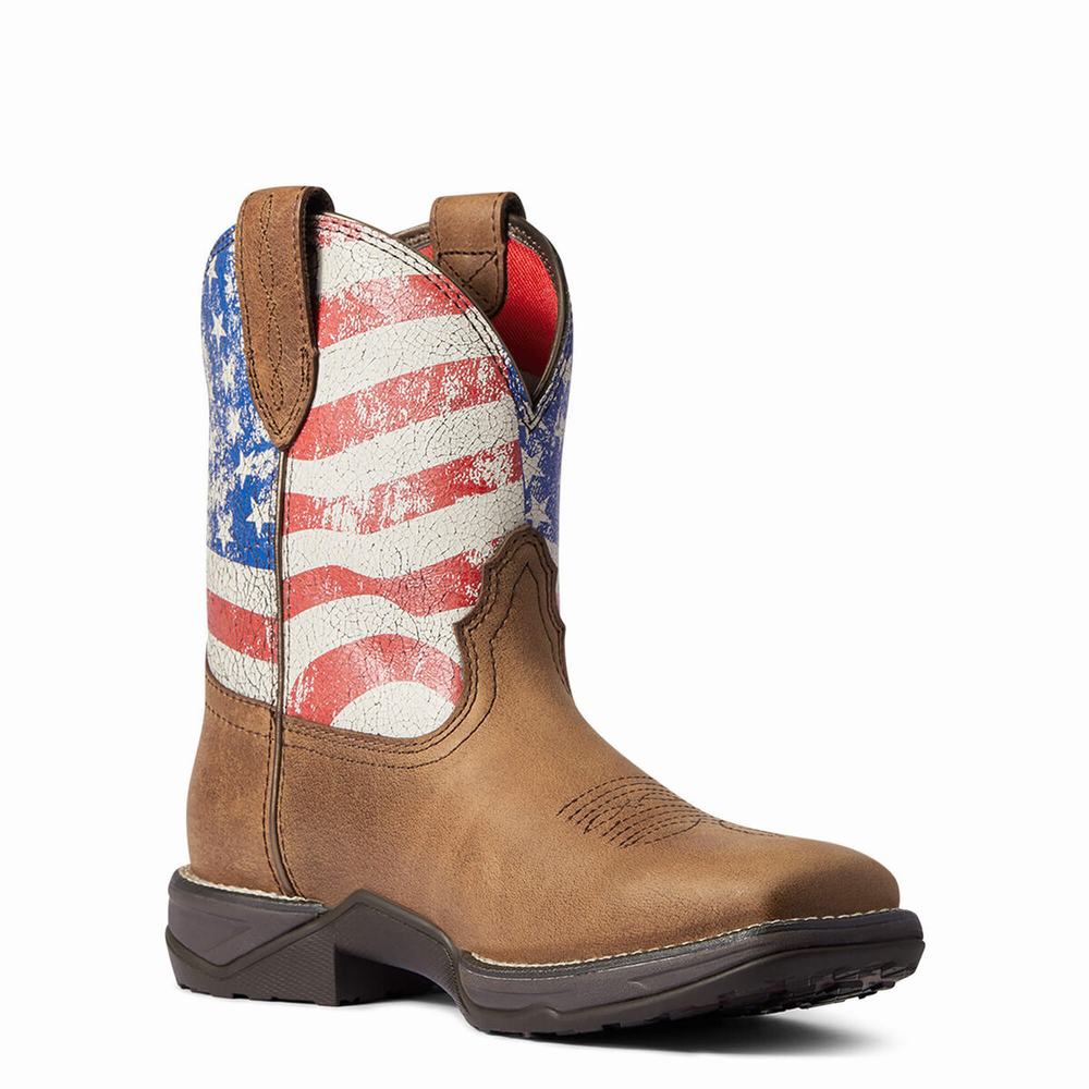 Red Brown Women's Ariat Anthem Patriot Western Boots | 6913-TYDXM