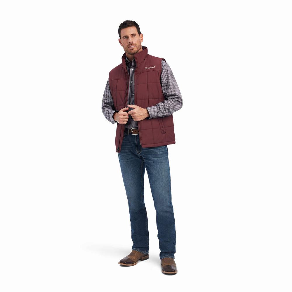 Red Men's Ariat Crius Insulated Jackets | 3692-MLKTB