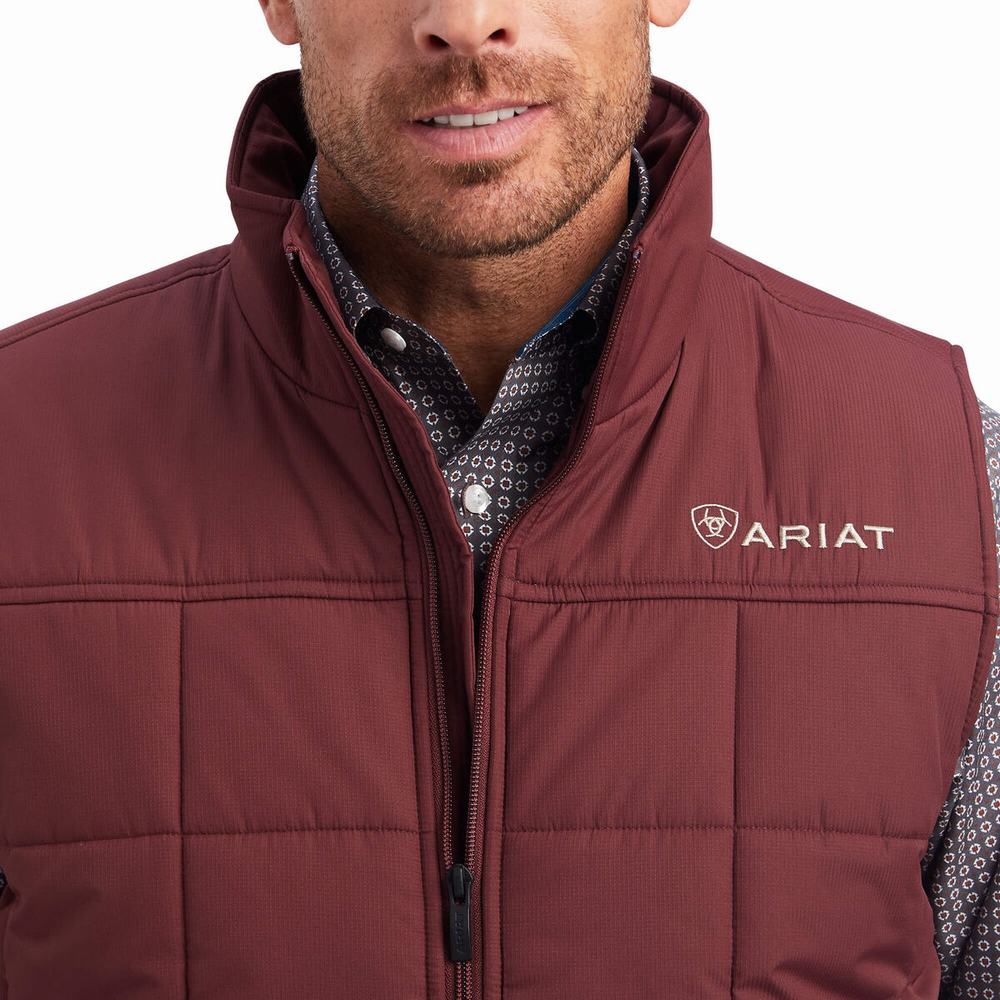 Red Men's Ariat Crius Insulated Jackets | 3692-MLKTB