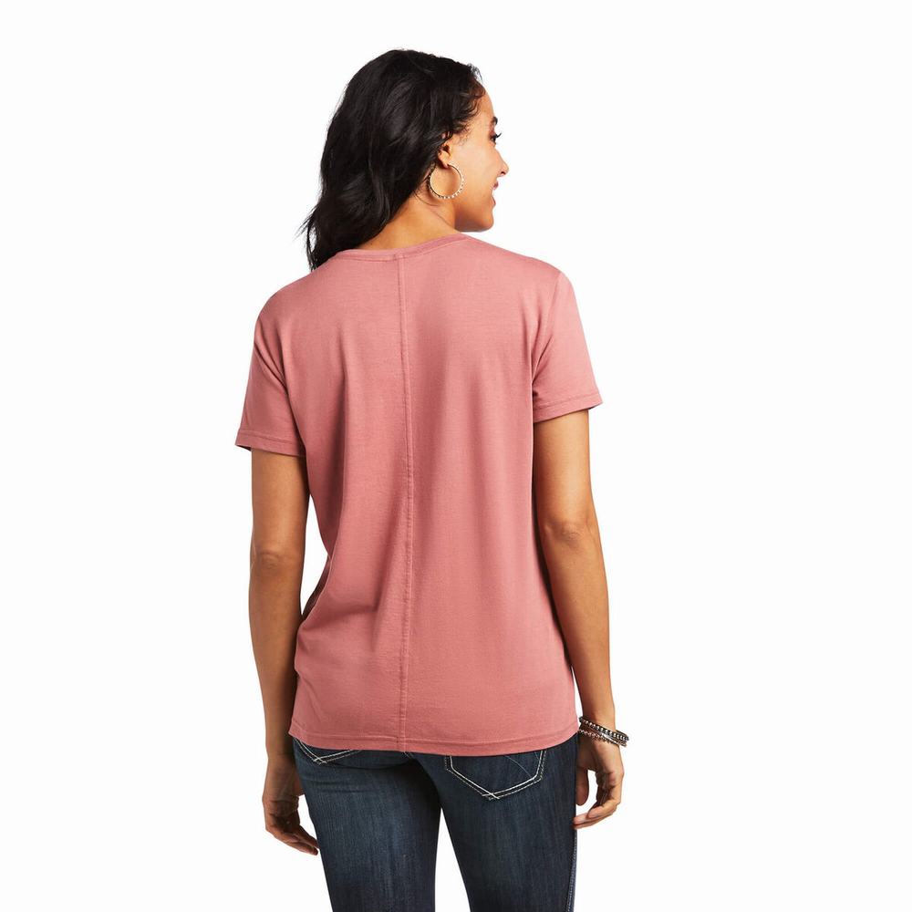 Red Women's Ariat Element Tops | 5304-UXPBN