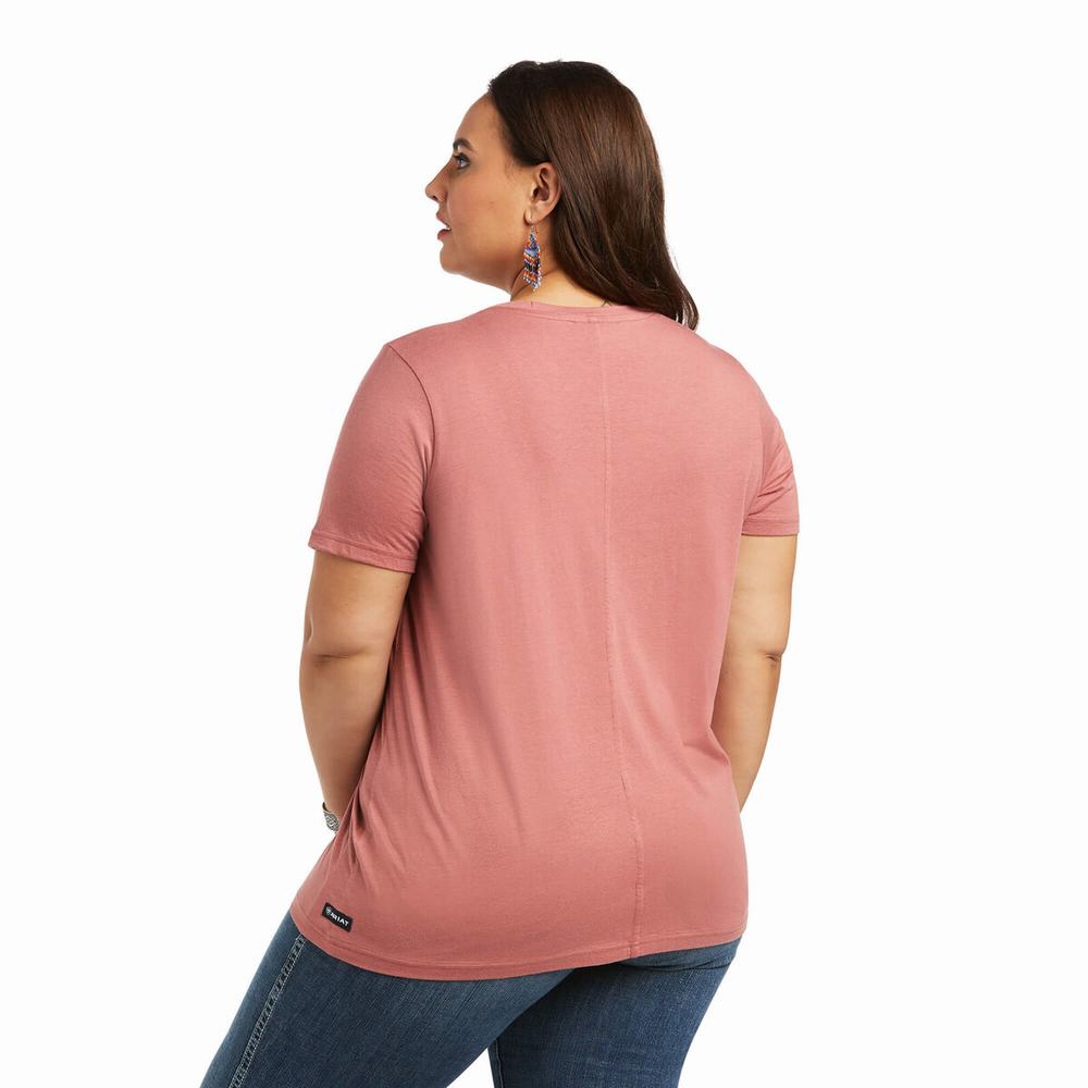 Red Women's Ariat Element Tops | 5304-UXPBN