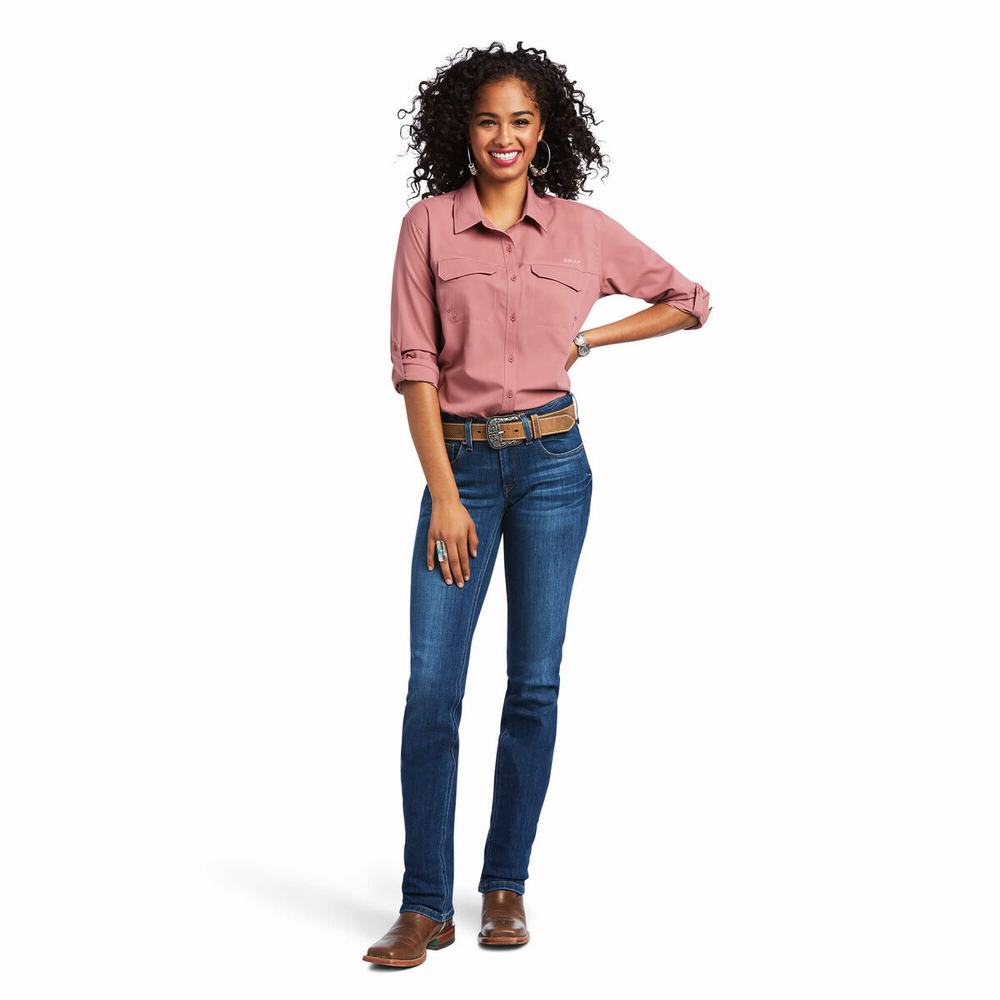 Red Women's Ariat Outbound VentTEK Stretch Tops | 1609-MXLOZ