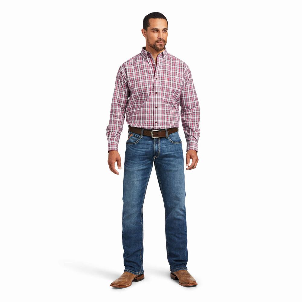 Rose Men's Ariat Pro Series Judson Classic Fit Shirts | 8406-QJVFD