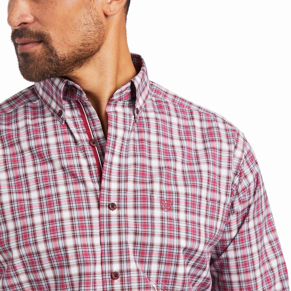 Rose Men's Ariat Pro Series Judson Classic Fit Shirts | 8406-QJVFD