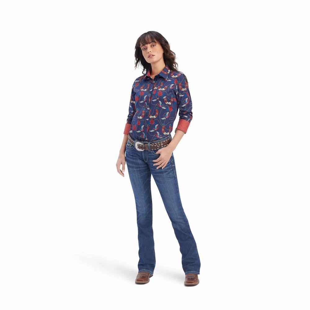 Rose Women's Ariat Kirby Stretch Tops | 7890-DLCXA